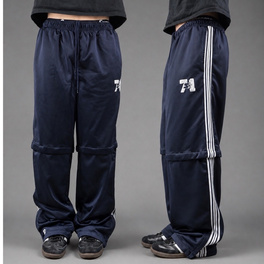 Vintage 90s Starter Dazzle Mens Navy Snap Off Basketball Convertible Pants L